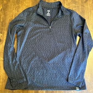 REI Womens XL Qtr‎ Zip Black Stretch Top Gorpcore Granola Girl Outdoor Hike Run